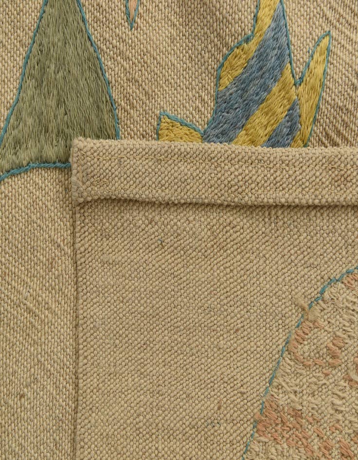 Detail image of  4' 2 x 5' 5  Hand Woven Kilim Suzani Wool Rug