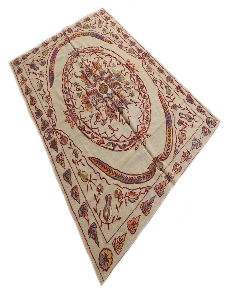 Detail image of  5' 5 x 7' 4  Hand Woven Kilim Suzani Wool Rug