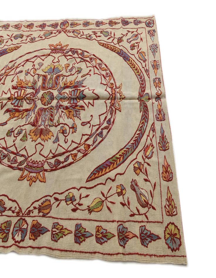 Detail image of  5' 5 x 7' 4  Hand Woven Kilim Suzani Wool Rug