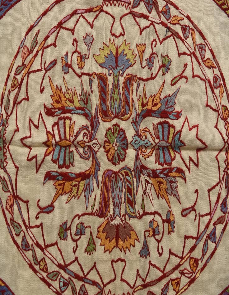 Detail image of  5' 5 x 7' 4  Hand Woven Kilim Suzani Wool Rug