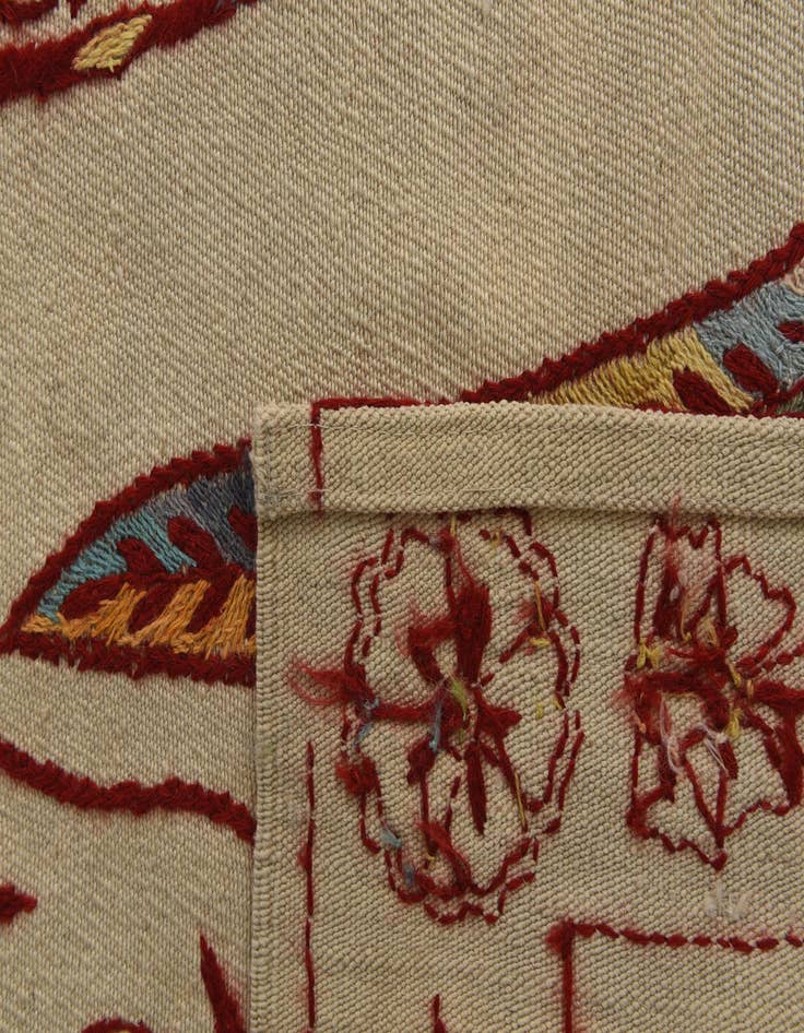 Detail image of  5' 5 x 7' 4  Hand Woven Kilim Suzani Wool Rug