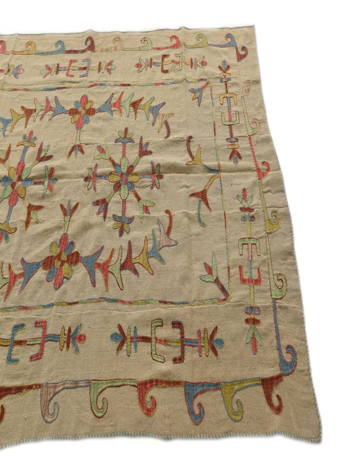 Detail image of  5' 5 x 7' 10  Hand Woven Kilim Suzani Wool Rug