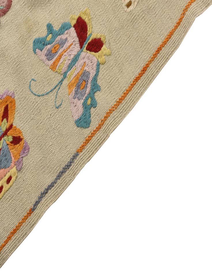 Detail image of  6' 9 x 9' 2  Hand Woven Kilim Suzani Wool Rug