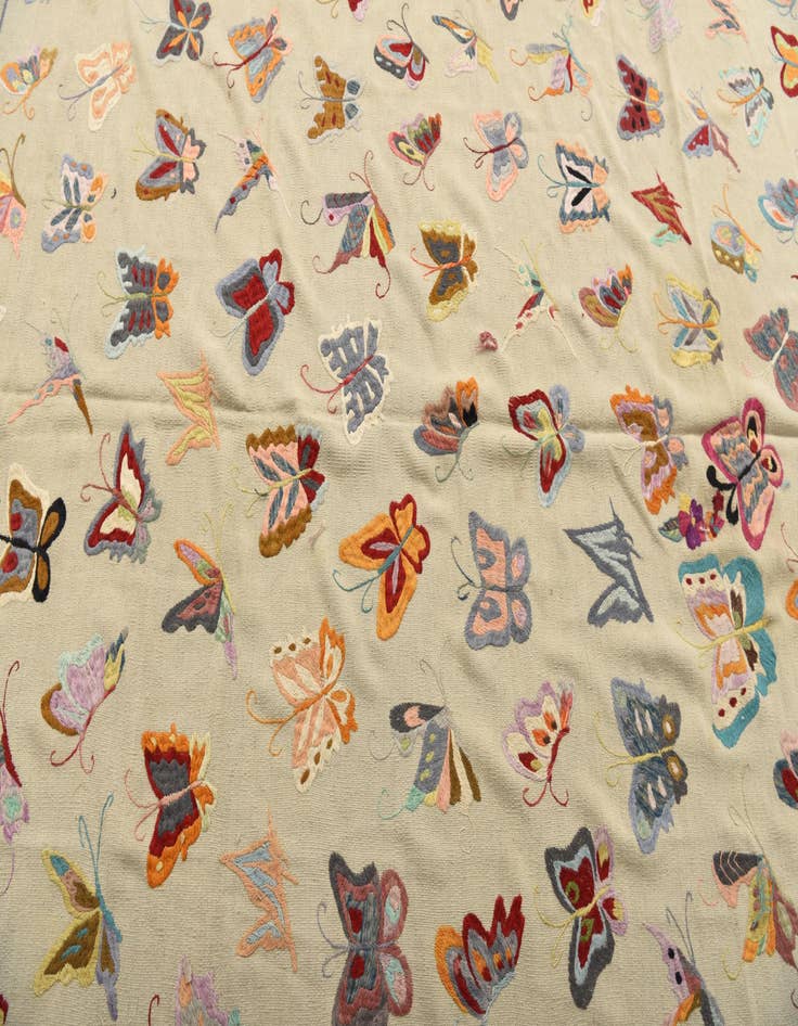 Detail image of  6' 9 x 9' 2  Hand Woven Kilim Suzani Wool Rug