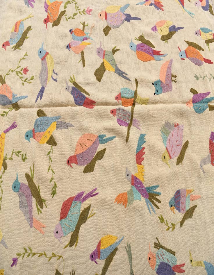 Detail image of  6' x 7' 5  Hand Woven Kilim Suzani Wool Rug