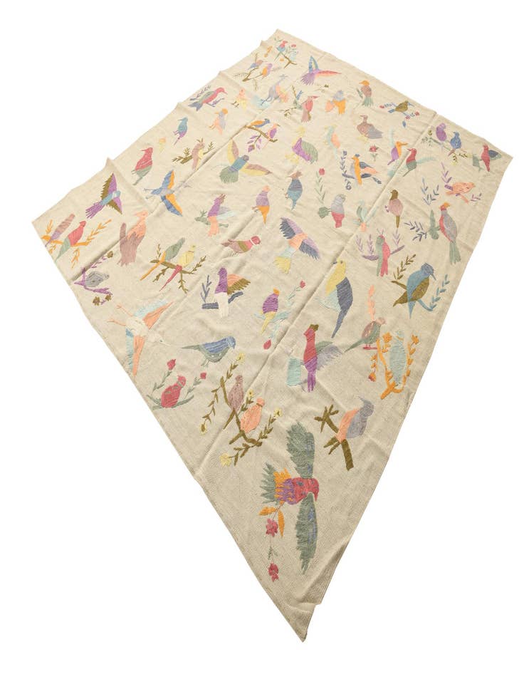 Detail image of  7' 9 x 9' 1  Hand Woven Kilim Suzani Wool Rug