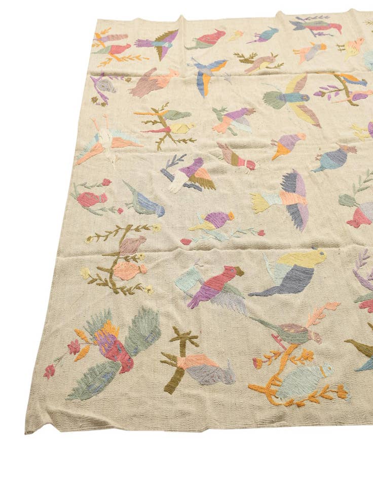 Detail image of  7' 9 x 9' 1  Hand Woven Kilim Suzani Wool Rug