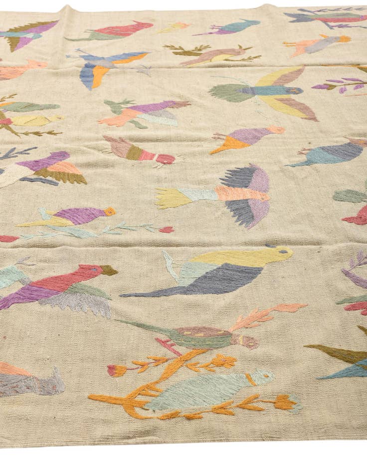 Detail image of  7' 9 x 9' 1  Hand Woven Kilim Suzani Wool Rug