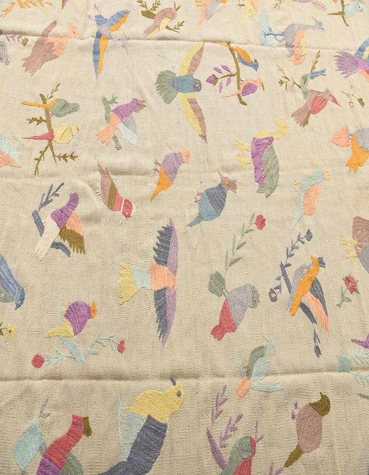 Detail image of  7' 9 x 9' 1  Hand Woven Kilim Suzani Wool Rug