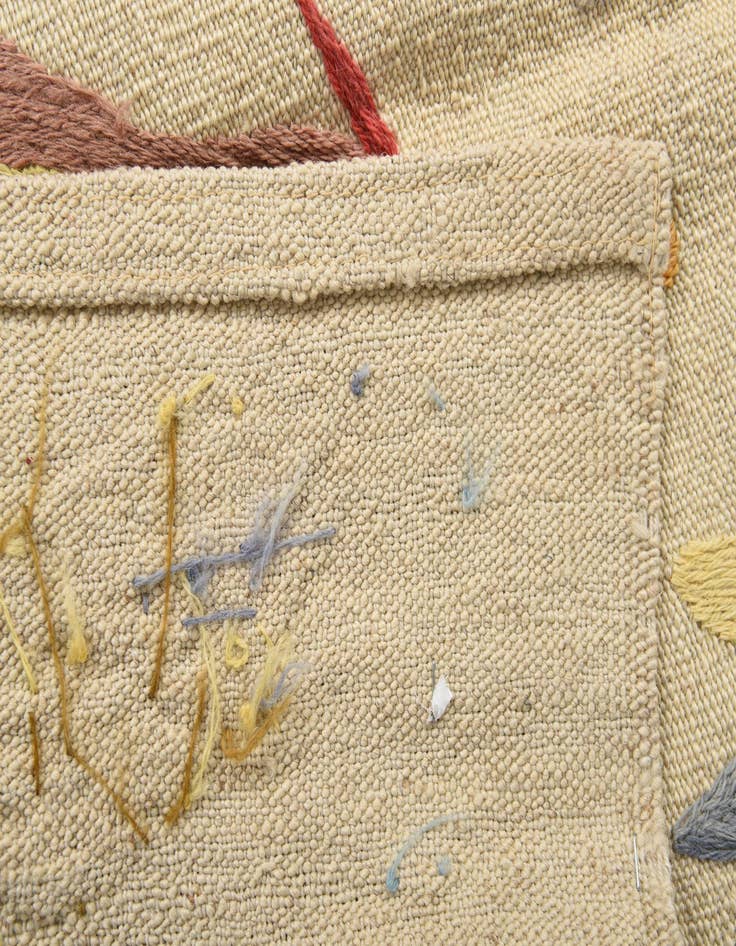 Detail image of  4' x 5' 6  Hand Woven Kilim Suzani Wool Rug