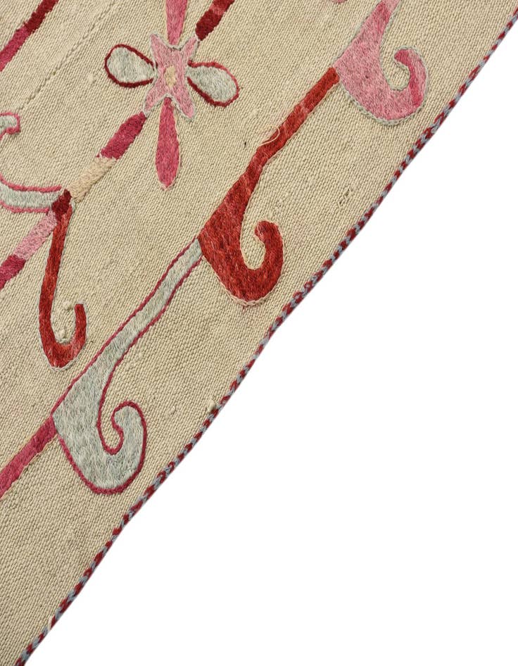 Detail image of  5' 7 x 7' 5  Hand Woven Kilim Suzani Wool Rug