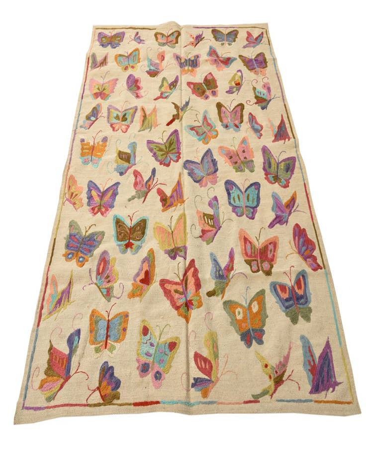 Detail image of  4' 10 x 6' 5  Hand Woven Kilim Suzani Wool Rug