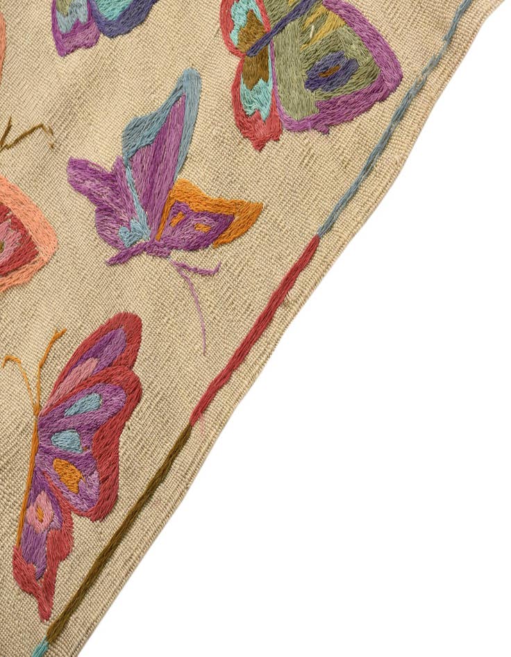 Detail image of  4' 10 x 6' 5  Hand Woven Kilim Suzani Wool Rug