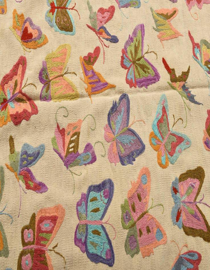 Detail image of  4' 10 x 6' 5  Hand Woven Kilim Suzani Wool Rug