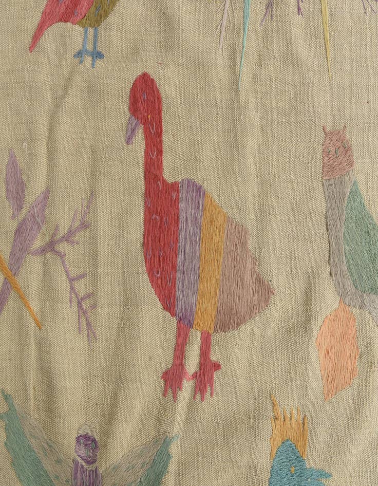 Detail image of  7' 10 x 9' 3  Hand Woven Kilim Suzani Wool Rug