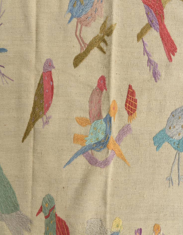 Detail image of  7' 10 x 9' 3  Hand Woven Kilim Suzani Wool Rug