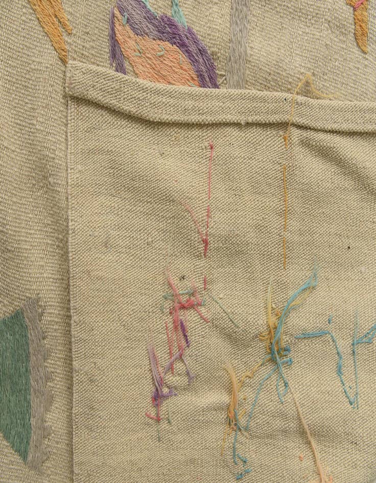 Detail image of  7' 10 x 9' 3  Hand Woven Kilim Suzani Wool Rug