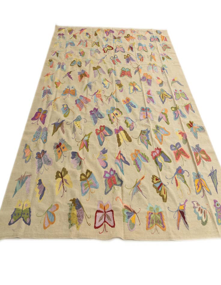 Detail image of  7' 10 x 9' 2  Hand Woven Kilim Suzani Wool Rug