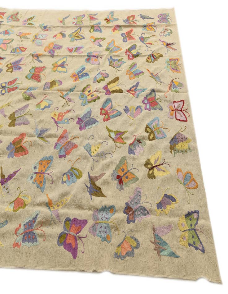 Detail image of  7' 10 x 9' 2  Hand Woven Kilim Suzani Wool Rug