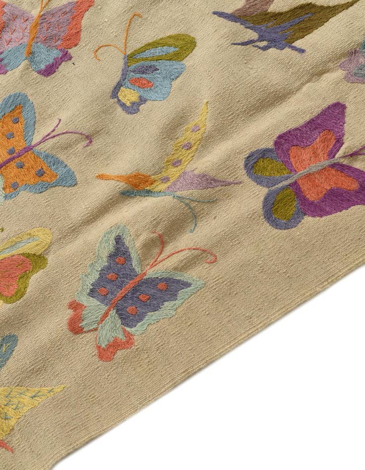 Detail image of  7' 10 x 9' 2  Hand Woven Kilim Suzani Wool Rug