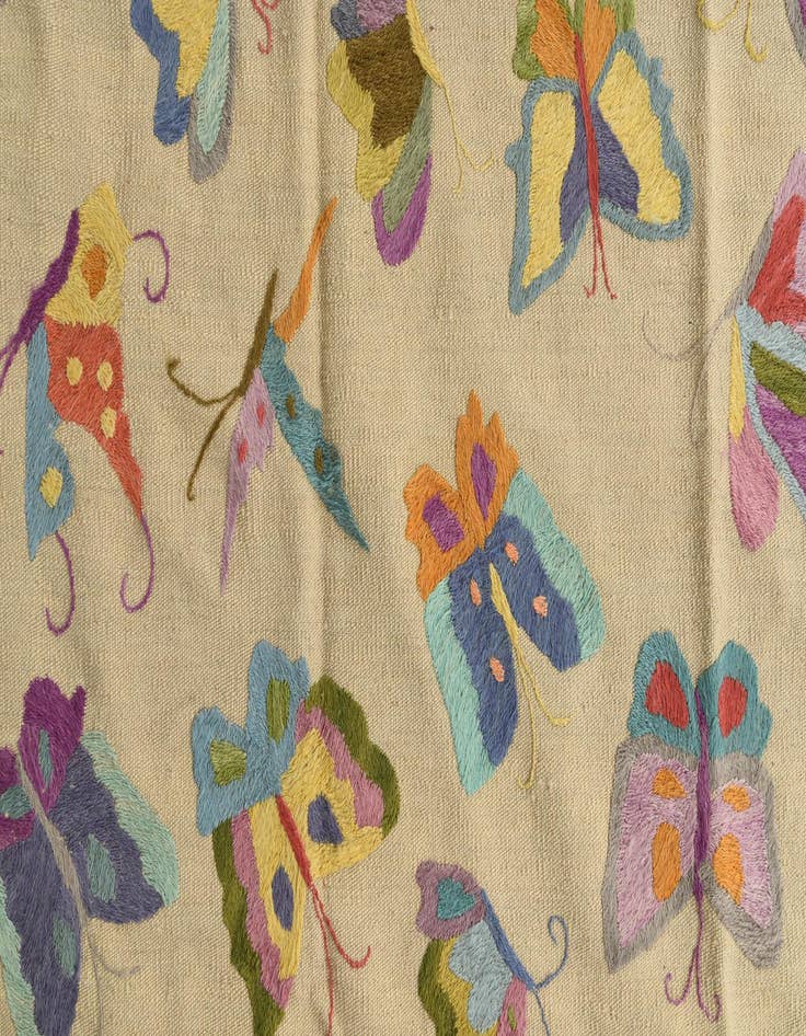 Detail image of  7' 10 x 9' 2  Hand Woven Kilim Suzani Wool Rug