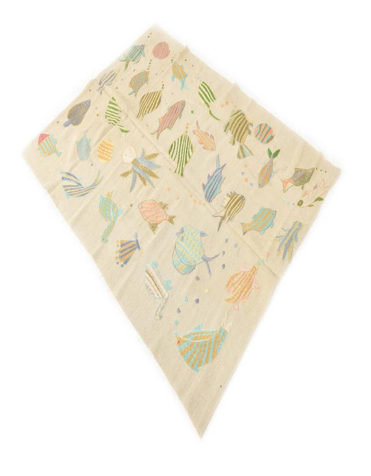 Detail image of  3' 11 x 5' 5  Hand Woven Kilim Suzani Wool Rug