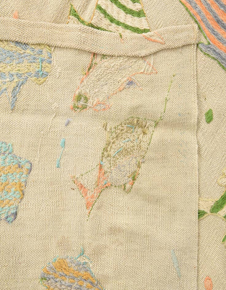 Detail image of  3' 11 x 5' 5  Hand Woven Kilim Suzani Wool Rug