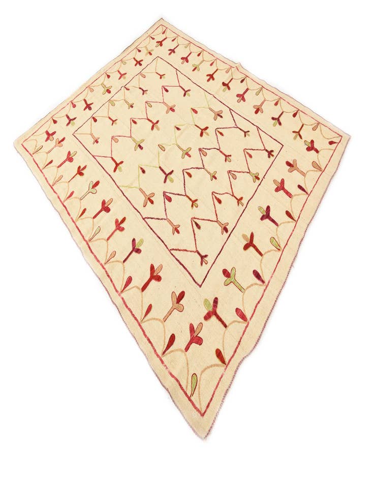 Detail image of  6' x 7' 4  Hand Woven Kilim Suzani Wool Rug