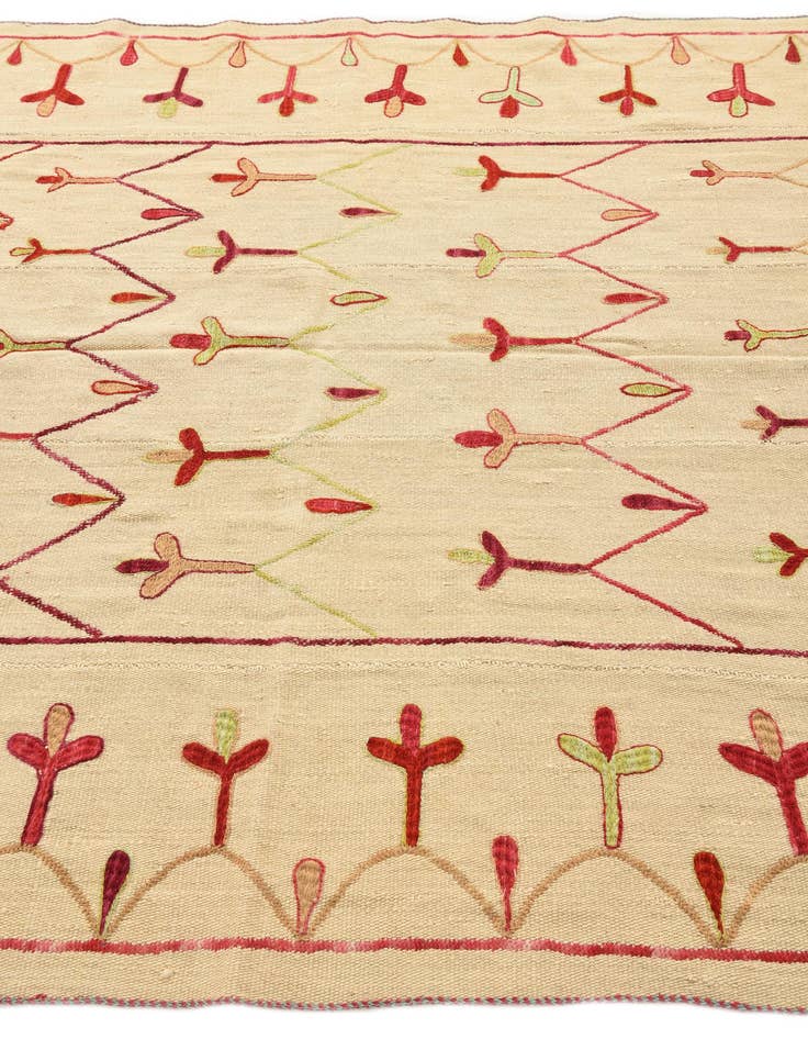 Detail image of  6' x 7' 4  Hand Woven Kilim Suzani Wool Rug