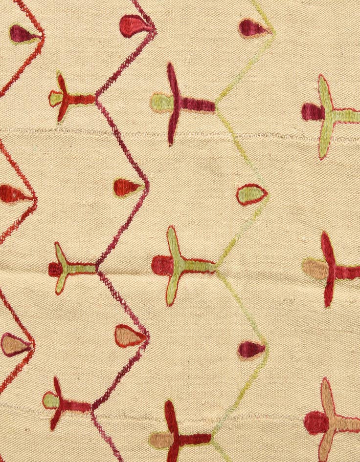 Detail image of  6' x 7' 4  Hand Woven Kilim Suzani Wool Rug