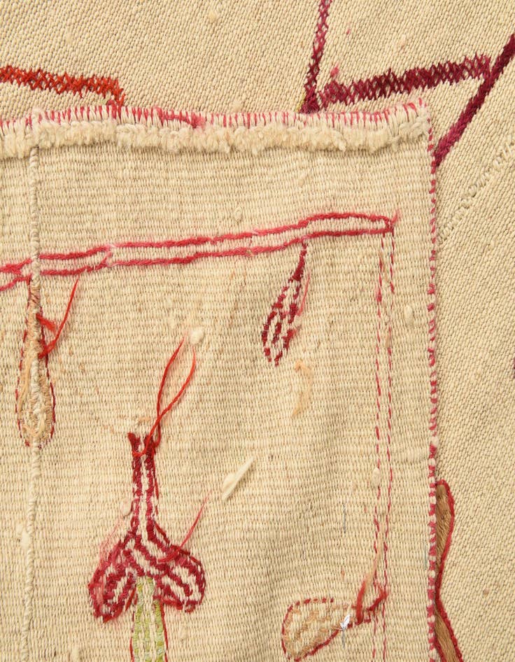 Detail image of  6' x 7' 4  Hand Woven Kilim Suzani Wool Rug