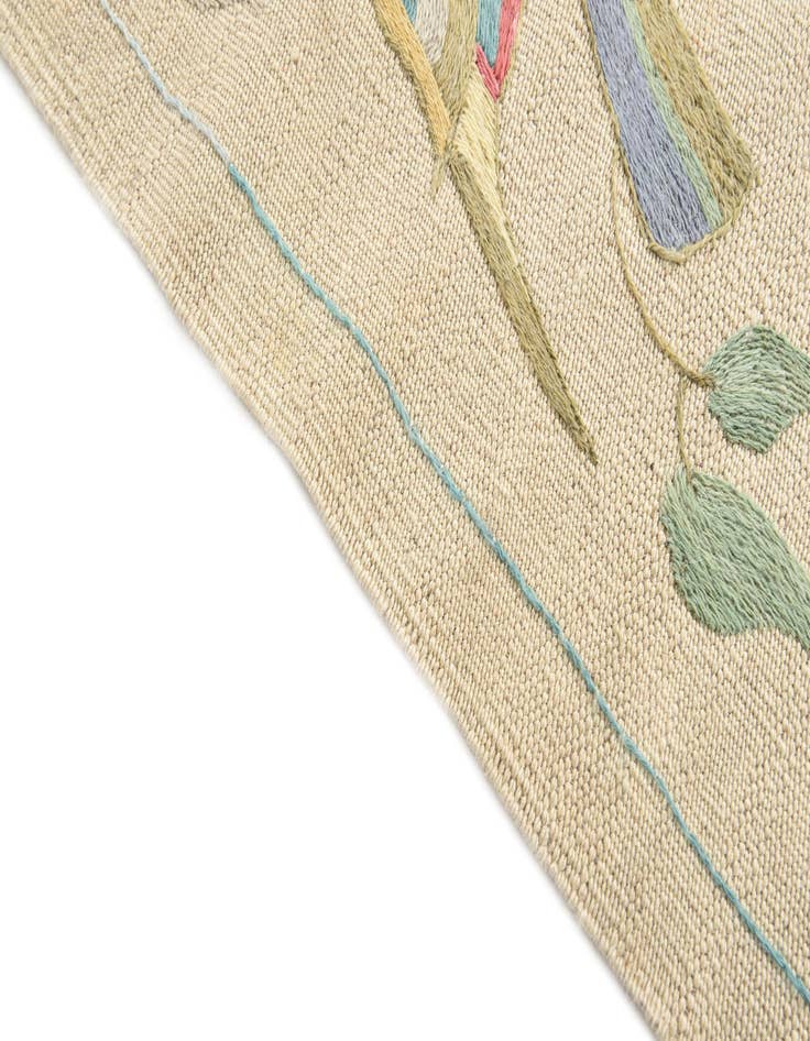 Detail image of  4' 1 x 5' 8  Hand Woven Kilim Suzani Wool Rug