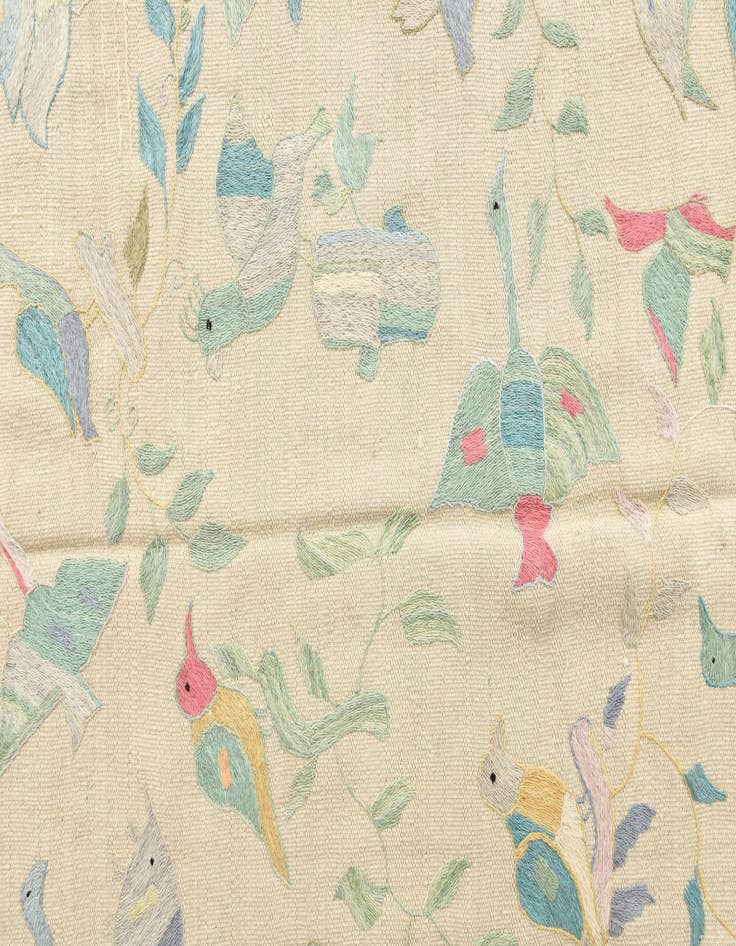 Detail image of  4' 1 x 5' 8  Hand Woven Kilim Suzani Wool Rug