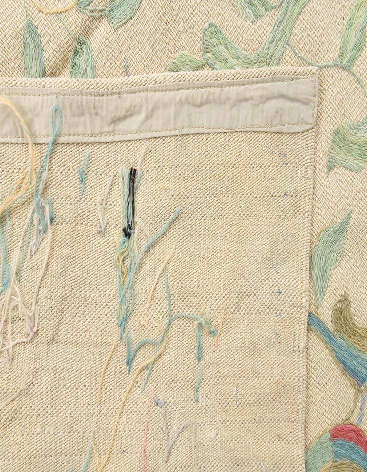 Detail image of  4' 1 x 5' 8  Hand Woven Kilim Suzani Wool Rug