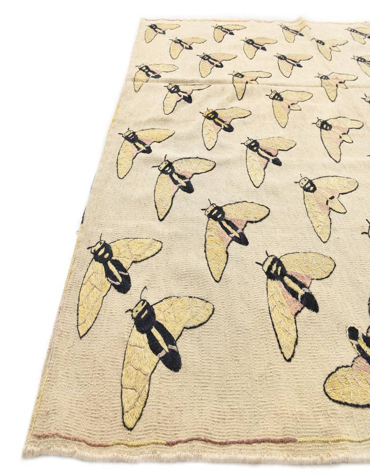 Detail image of  6' x 7' 4  Hand Woven Kilim Suzani Wool Rug