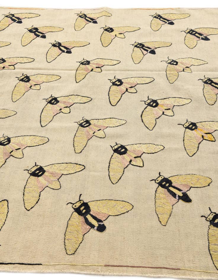 Detail image of  6' x 7' 4  Hand Woven Kilim Suzani Wool Rug