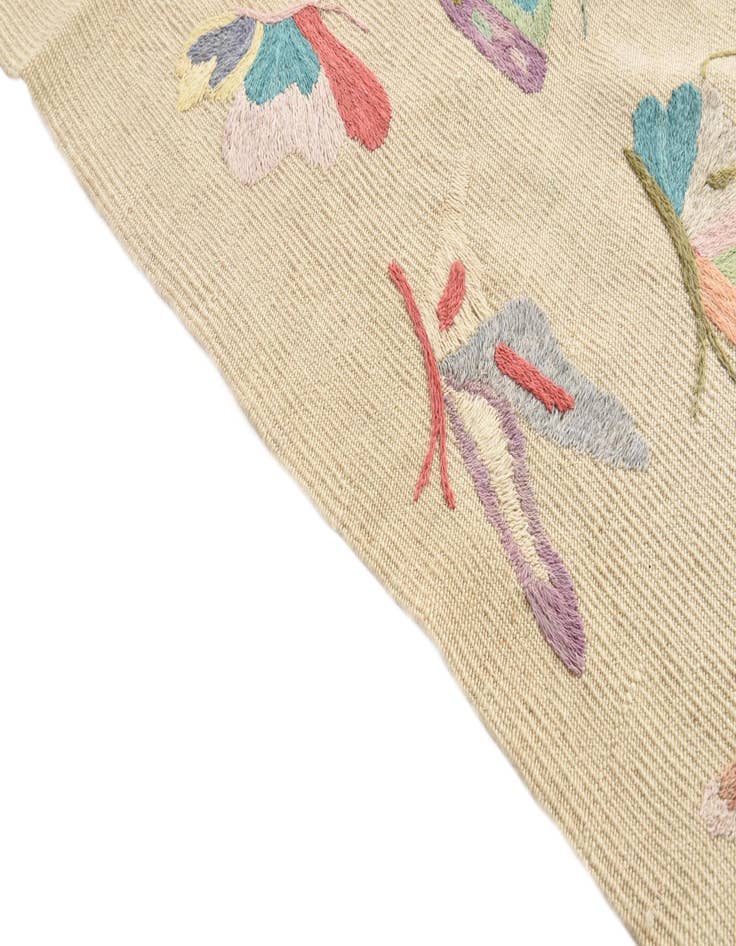 Detail image of  6' 8 x 8' 11  Hand Woven Kilim Suzani Wool Rug