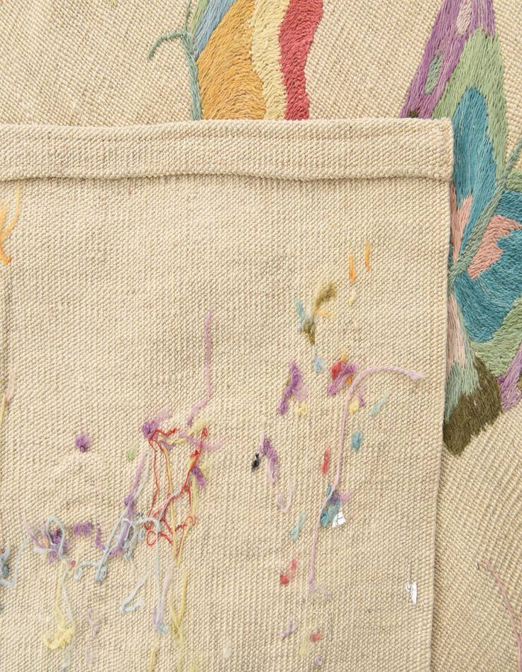 Detail image of  6' 8 x 8' 11  Hand Woven Kilim Suzani Wool Rug