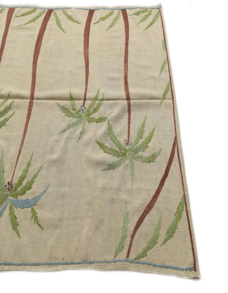 Detail image of  5' 4 x 7' 4  Hand Woven Kilim Suzani Wool Rug