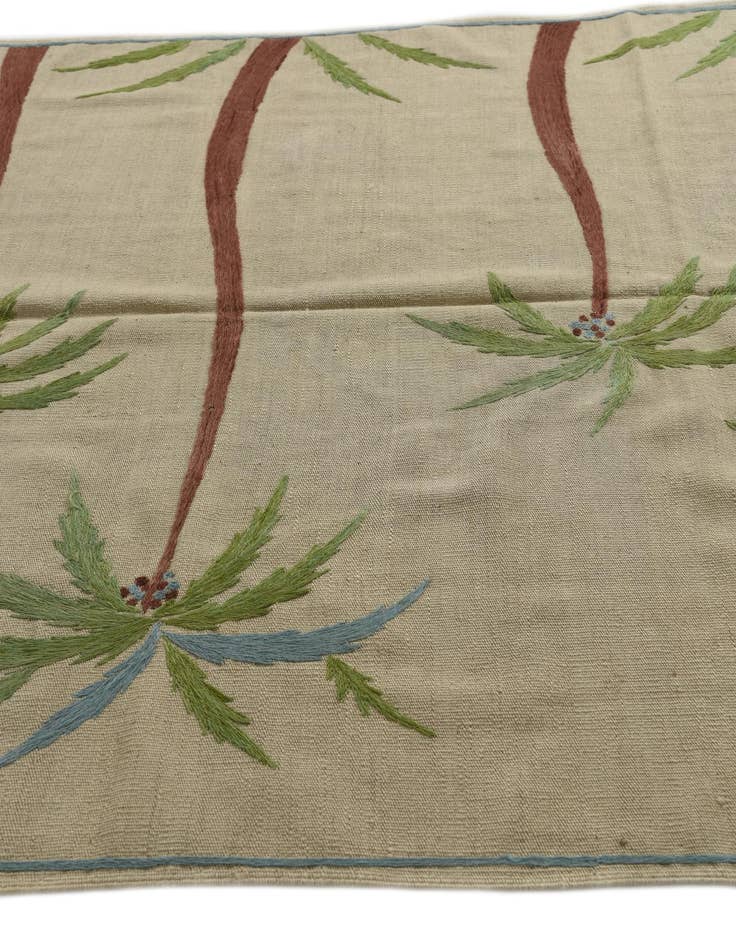 Detail image of  5' 4 x 7' 4  Hand Woven Kilim Suzani Wool Rug