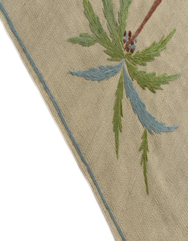 Detail image of  5' 4 x 7' 4  Hand Woven Kilim Suzani Wool Rug