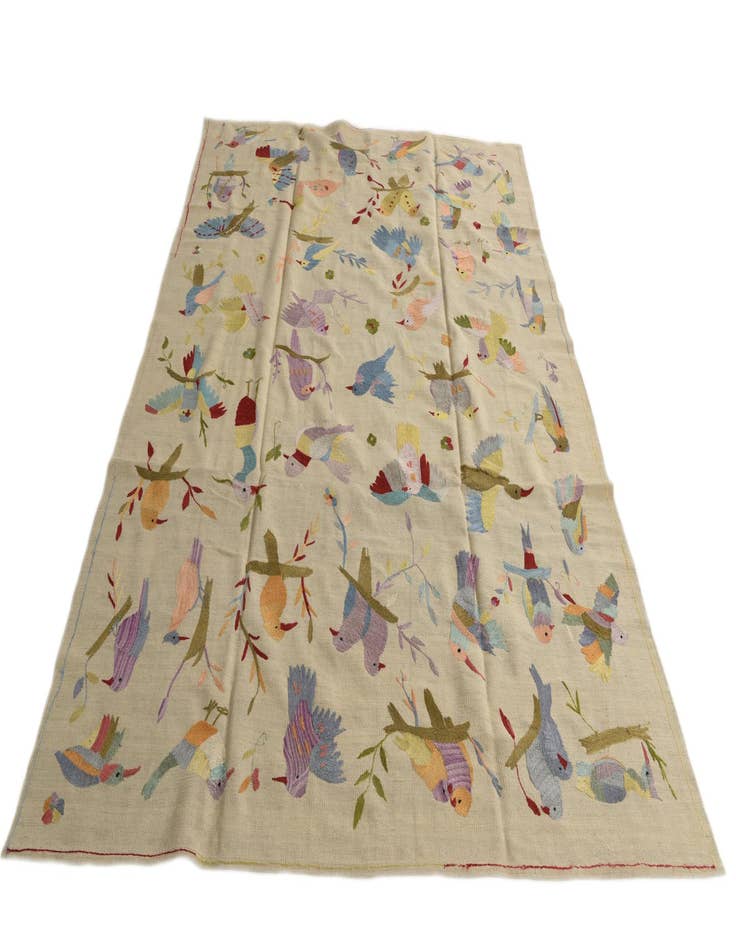 Detail image of  6' 9 x 9' 4  Hand Woven Kilim Suzani Wool Rug