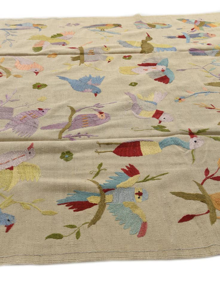 Detail image of  6' 9 x 9' 4  Hand Woven Kilim Suzani Wool Rug