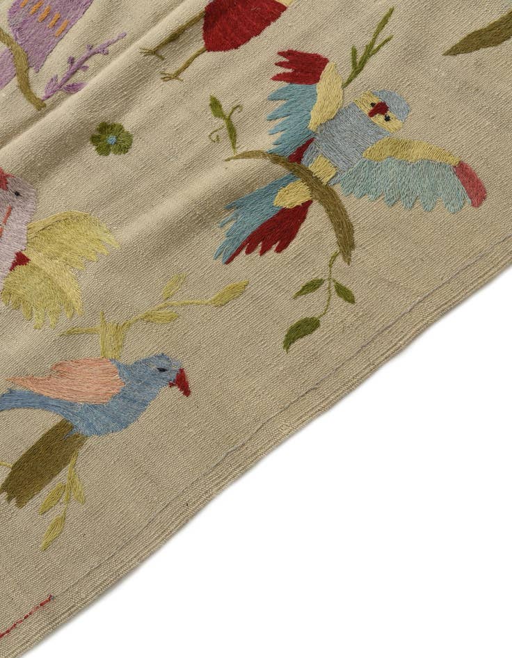 Detail image of  6' 9 x 9' 4  Hand Woven Kilim Suzani Wool Rug