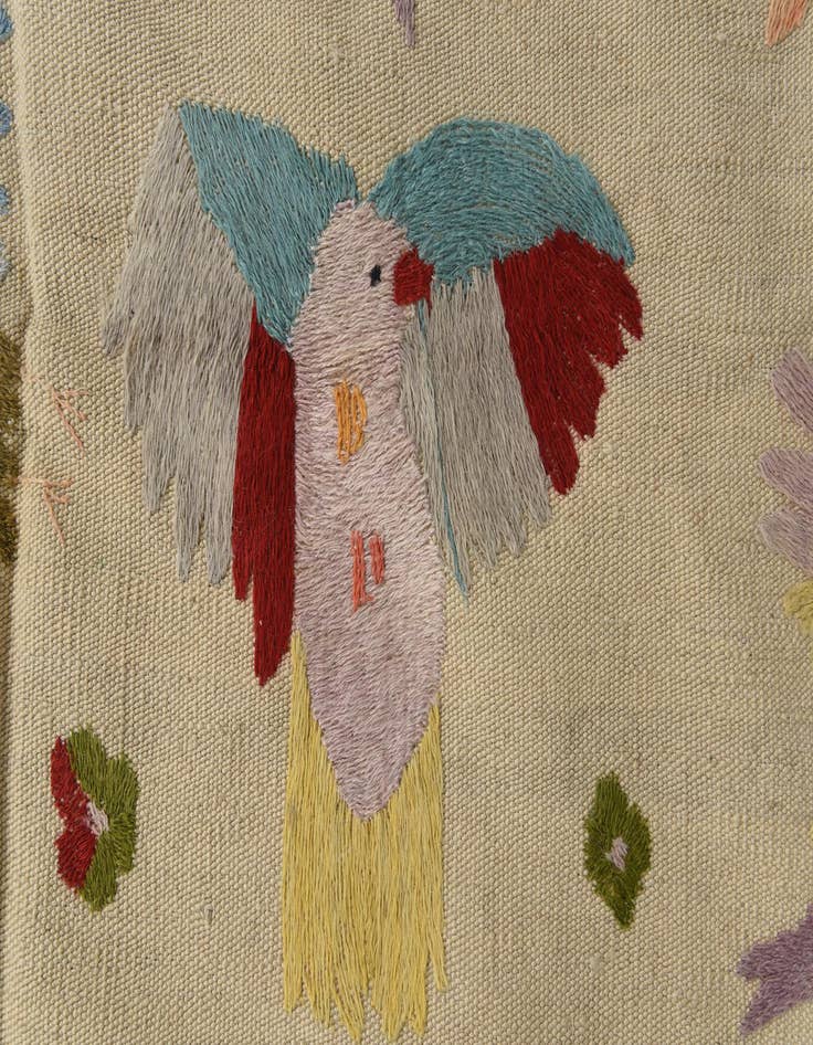 Detail image of  6' 9 x 9' 4  Hand Woven Kilim Suzani Wool Rug