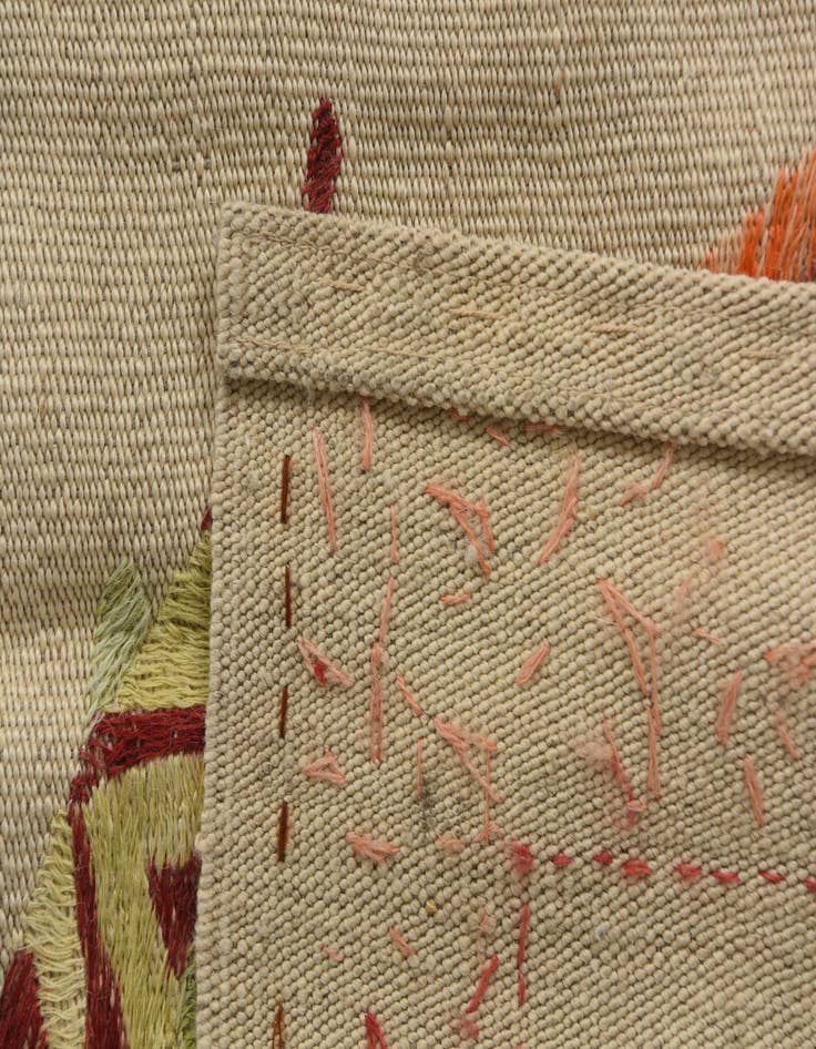 Detail image of  7' x 9' 3  Hand Woven Kilim Suzani Wool Rug