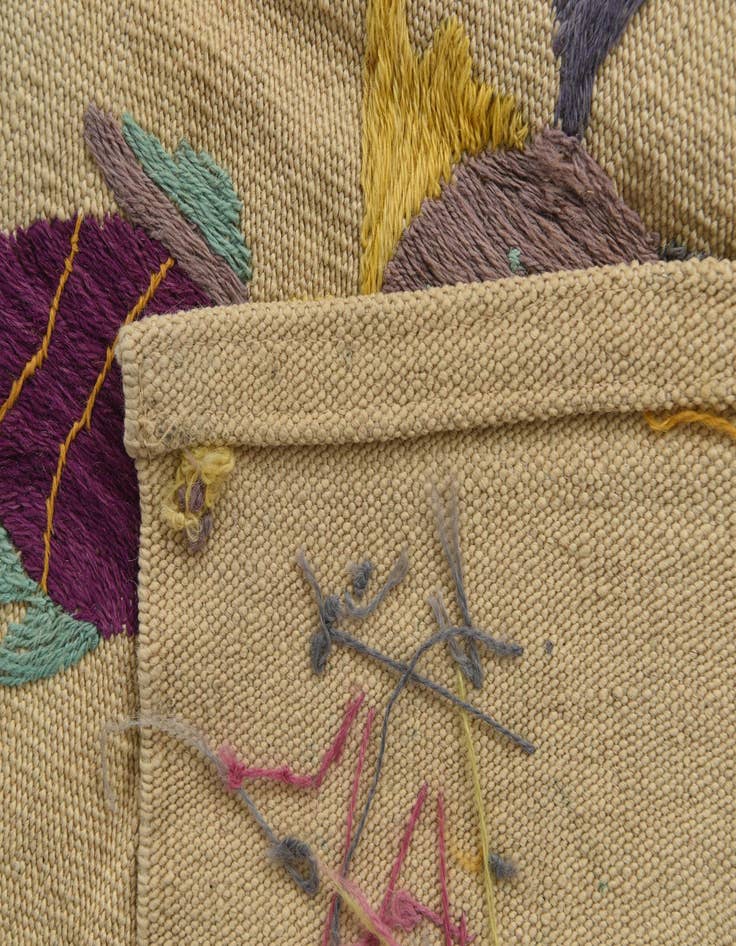 Detail image of  4' 1 x 5' 7  Hand Woven Kilim Suzani Wool Rug