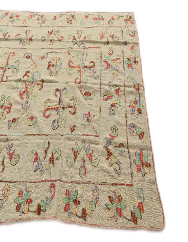 Detail image of  5' 5 x 7' 8  Hand Woven Kilim Suzani Wool Rug