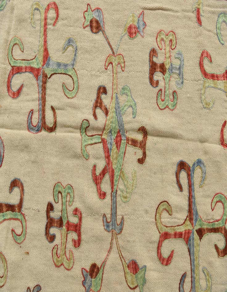 Detail image of  5' 5 x 7' 8  Hand Woven Kilim Suzani Wool Rug