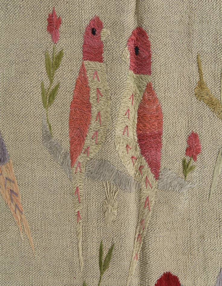 Detail image of  4' 2 x 5' 5  Hand Woven Kilim Suzani Wool Rug